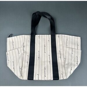 Victoria's Secret Women's Canvas Logo Signature Beach Bag Tote Zipper Top